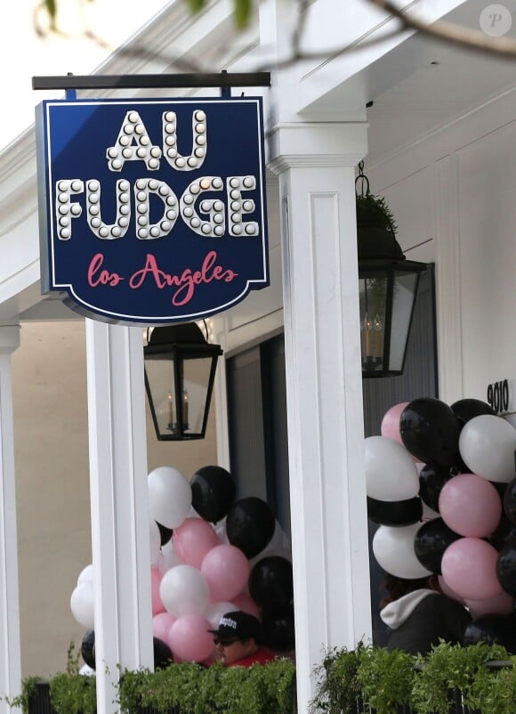 Illustrations des ballons livrés au restaurant de Jessica Biel, "Au Fudge", pour l'anniversaire de l'actrice qui fête ses 34 ans à Los Angeles, le 3 mars 2016.