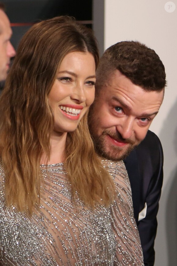 Jessica Biel et Justin Timberlake à la Vanity Fair Oscar Party à Beverly Hills le 28 février 2016.