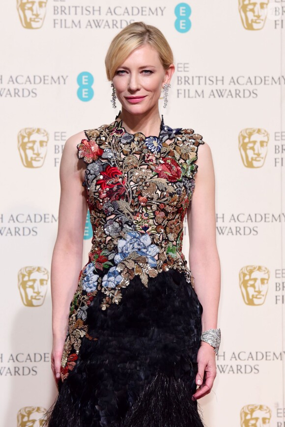 Cate Blanchett - Press Room lors de la 69e cérémonie des British Academy Film Awards (BAFTA) à Londres, le 14 février 2016.