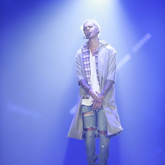 Justin Bieber en concert lors de sa tournée 'Purpose World Tour' à Vancouver au Canada le 11 Mars 2016.