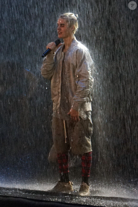 Justin Bieber en concert à Seattle le 9 mars 2016.