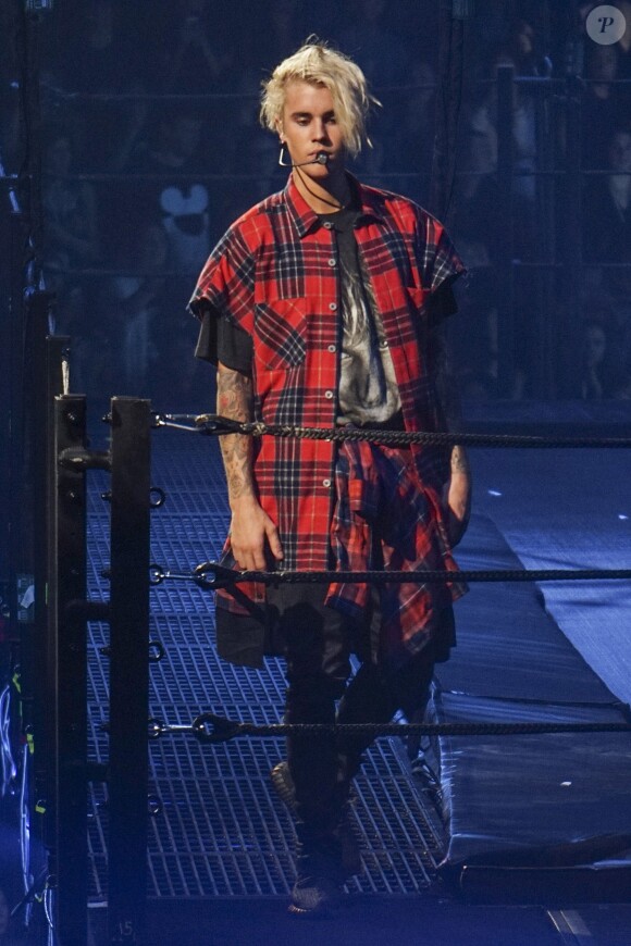 Justin Bieber en concert à Seattle le 9 mars 2016.