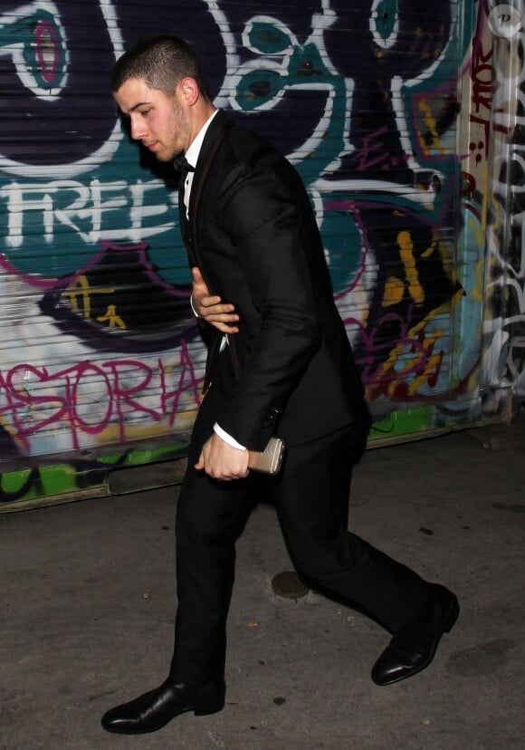 Nick Jonas à la soirée d'anniversaire de Lady Gaga à West Hollywood, le 26 mars 2016.