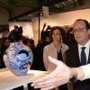 Audrey Azoulay ( Ministre de la Culture et de la Communication) et François Hollande - Vernissage d'Art Paris Art Fair 2016 au Grand Palais à Paris le 30 mars 2016. © Veeren/Bestimage
