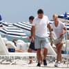 Exclusif - Stanislas Wawrinka et sa compagne Donna Vekic profitent de la plage pendant leurs vacances à Miami
