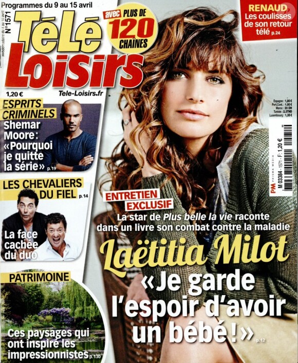 Magazine télé-Loisirs en kiosques le 4 avril 2016.