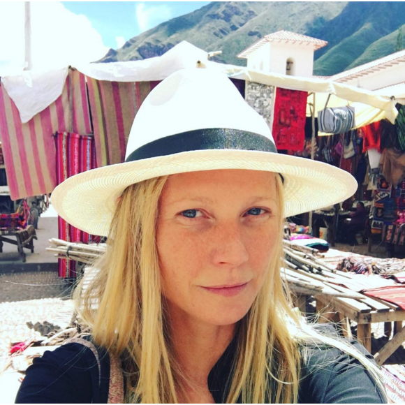 Gwyneth Paltrow a publié des photos de ses vacances en famille, avec ses enfants Apple et Moses, au Pérou. Photo publiée sur Instagram, le 3 mars 2016.
