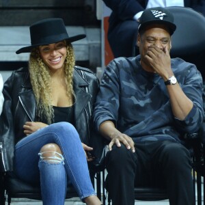 Beyoncé et Jay Z au Staples Center. Los Angeles, le 3 mars 2016.