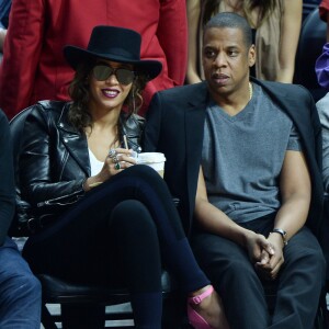 Beyoncé et Jay Z au Staples Center. Los Angeles, le 20 février 2016.