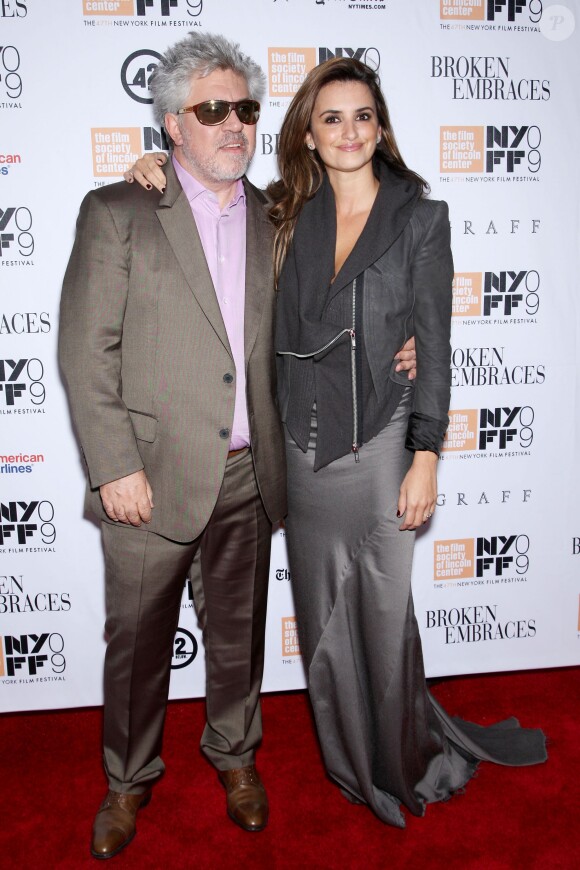 Penélope Cruz et Pedro Almodovar - Présentation du film Etreintes brisées à New York le 11 octobre 2009