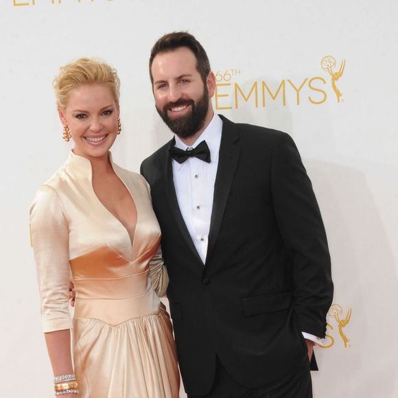 Katherine Heigl et son mari Josh Kelley à La 66ème cérémonie annuelle des Emmy Awards au Nokia Theatre à Los Angeles, le 25 août 2014.