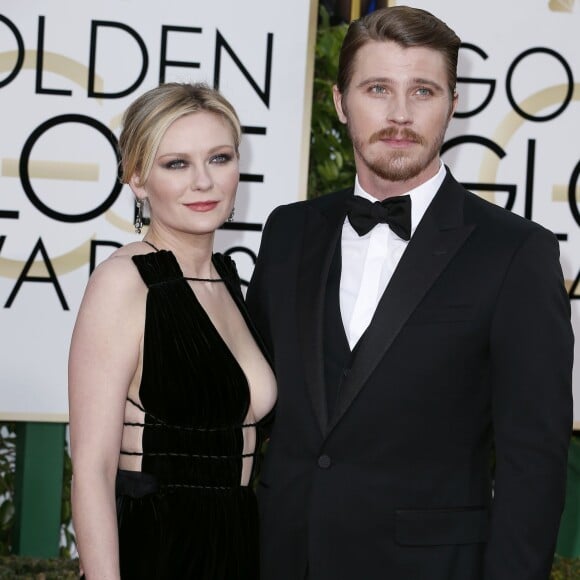 Kirsten Dunst et son fiancé Garrett Hedlund - 73e cérémonie annuelle des Golden Globe Awards à Beverly Hills, le 10 janvier 2016. © Olivier Borde/Bestimage