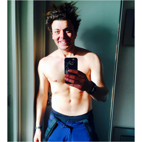 Kev Adams à Chamonix pour le tournage de son prochain film, Number One. Photo publiée sur Instagram, au mois de mars 2016.
