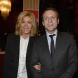 Brigitte et Emmanuel Macron  à la générale de la pièce "A torts et à raison" au théâtre Hébertot à Paris le 25 janvier 2016 