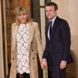Brigitte et Emmanuel Macron au d îner d'état organisé en l'honneur du roi Willem-Alexander et la reine Maxima des Pays-Bas à l'Elysée le 10 mars 2016 à Paris 