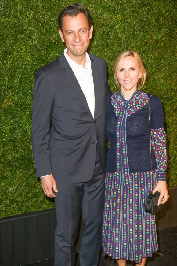 Pierre-Yves Roussel et sa fiancée Tory Burch assistent à la 11e édition du Dîner des Artistes de Chanel, au Festival de Tribeca. New York, le 18 avril 2016.
