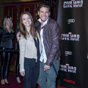 Rayane Bensetti et sa compagne Denitsa Ikonomova - Avant-première du film "Captain America : Civil War" au Grand Rex à Paris, le 18 avril 2016. © Olivier Borde/Bestimage