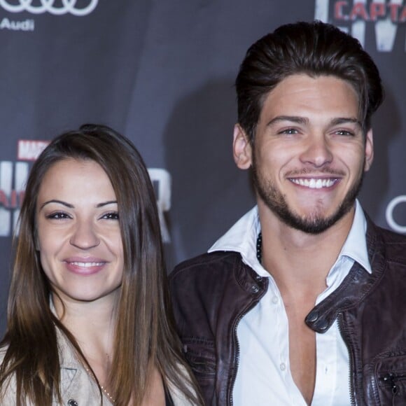 Rayane Bensetti et sa compagne Denitsa Ikonomova - Avant-première du film "Captain America : Civil War" au Grand Rex à Paris, le 18 avril 2016. © Olivier Borde/Bestimage