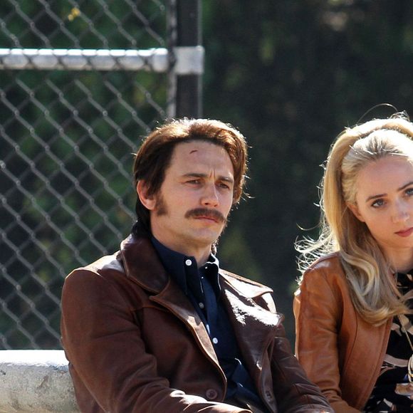 James Franco et Zoe Kazan sur le tournage du film "The Deuce" à New York, le 17 octobre 2015