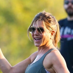 Jennifer Aniston sur le tournage de "Mother's Day" à Atlanta le 1er septembre 2015