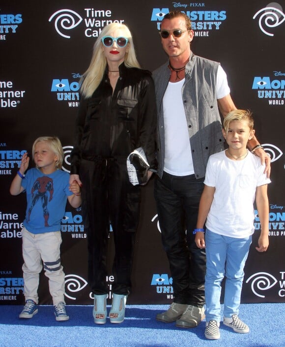 Gwen Stefani, Gavin Rossdale accompagnés de leurs enfants Kingston et Zuma à la première de "Monsters University World" à Hollywood le 17 juin 2013