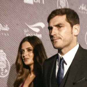 The famous goalkeeper Iker Casillas and his partner, the journalist Sara Carbonero, attended the Gala Dragones de Ouro in Oporto, Portugal, on November 30, 2015. Sara Carbonero, who is pregnant, is beginning to show her growing belly. The pair, together with other team mates of Iker, enjoyed the night, and close to each other all time, showed tender manners to each other. Photo by Look Press Agency/ABACAPRESS.COM01/12/2015 - Oporto