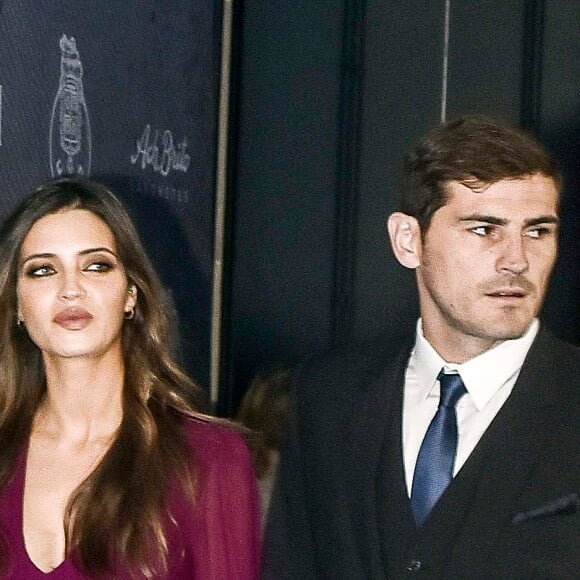 The famous goalkeeper Iker Casillas and his partner, the journalist Sara Carbonero, attended the Gala Dragones de Ouro in Oporto, Portugal, on November 30, 2015. Sara Carbonero, who is pregnant, is beginning to show her growing belly. The pair, together with other team mates of Iker, enjoyed the night, and close to each other all time, showed tender manners to each other. Photo by Look Press Agency/ABACAPRESS.COM01/12/2015 - Oporto