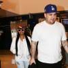 Rob Kardashian et sa compagne Blac Chyna vont prendre un vol à l'aéroport de LAX à Los Angeles, le 25 mars 2016.