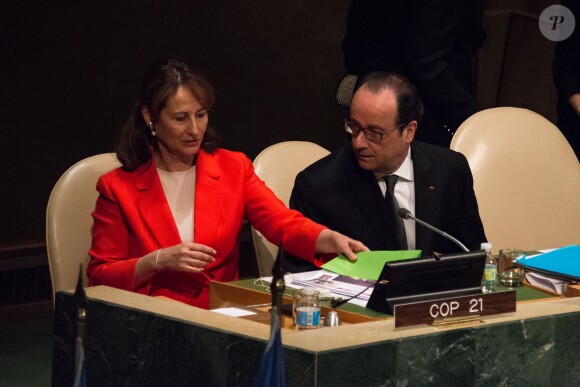 Ségolène Royal et François Hollande - Conférence sur le climat à L'ONU à New York le 22 Avril 2016.