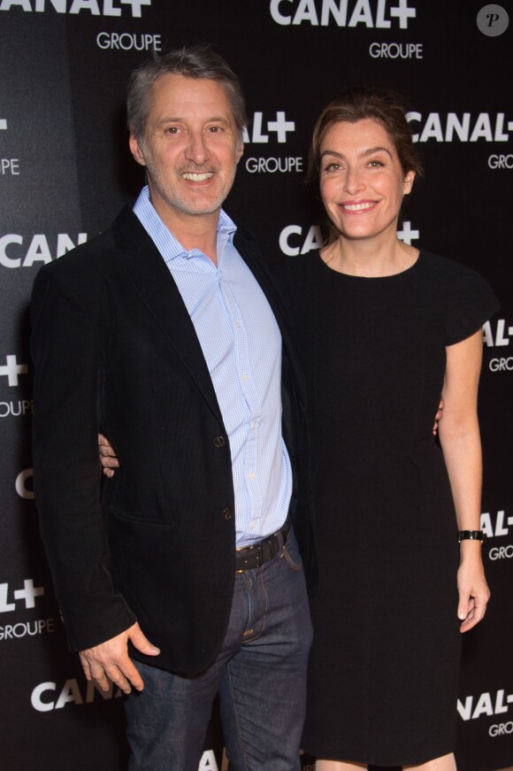 Antoine De Caunes et Daphné Roulier - Soirée des animateurs du Groupe Canal+ au Manko à Paris. Le 3 février 2016.