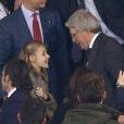 La princesse Leonor des Asturies et Enrique Cerezo, président de l'Atletico, au stade Vicente-Calderon le 27 avril 2016 pour la demi-finale aller de Ligue des Champions entre l'Atletico Madrid et le Bayern Munich.