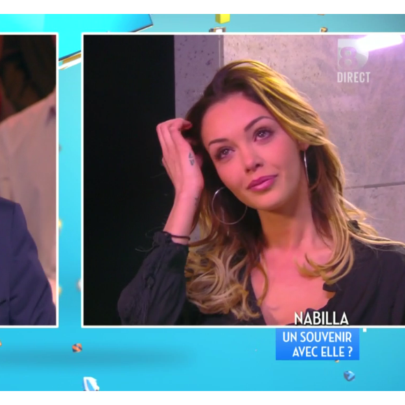 Julien Courbet et Nabilla, dans Touche pas à mon poste sur D8, le jeudi 28 avril 2016.