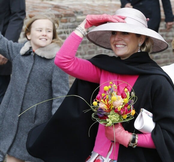 La reine Maxima des Pays-Bas lors de la Fête du Roi le 27 avril 2016 à Zwolle pour les 49 ans du roi Willem-Alexander des Pays-Bas.