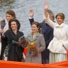 La princesse Anita, la princesse Annette, la princesse Aimée et la princesse Marilene lors de la Fête du Roi le 27 avril 2016 à Zwolle pour les 49 ans du roi Willem-Alexander des Pays-Bas.