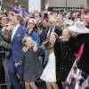 Le roi Willem-Alexander, la reine Maxima des Pays-Bas et leurs trois filles la princesse Catharina-Amalia, la princesse Ariane et la princesse Alexia lors de la Fête du Roi le 27 avril 2016 à Zwolle pour les 49 ans du roi Willem-Alexander des Pays-Bas.