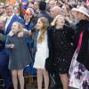 Le roi Willem-Alexander, la reine Maxima des Pays-Bas et leurs trois filles la princesse Catharina-Amalia, la princesse Ariane et la princesse Alexia lors de la Fête du Roi le 27 avril 2016 à Zwolle pour les 49 ans du roi Willem-Alexander des Pays-Bas.