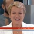 La journaliste Elise Lucet, en larmes, lors de ses adieux au JT de France 2, le vendredi 29 avril 2016.