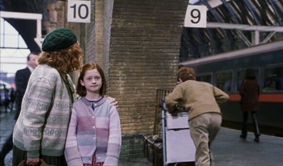 Une scène de la plateforme 9 ¾ à la gare de King's Cross dans Harry Potter.