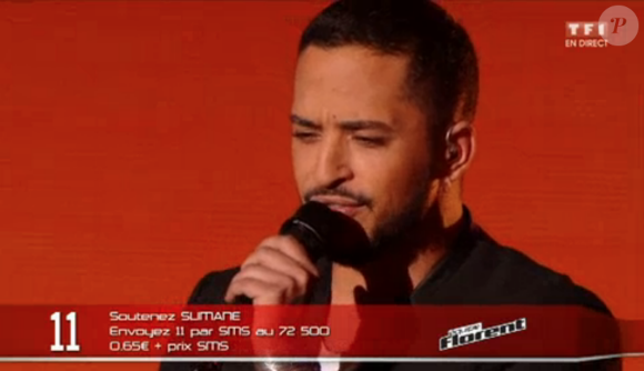Slimane, dans The Voice 5, sur TF1, le samedi 30 avril 2016.