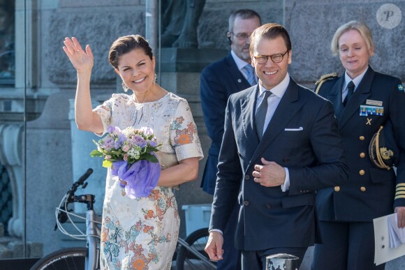 La princesse Victoria et le prince Daniel de Suède - Le roi Carl Gustav de Suède reçoit les membres de l'académie artistique et humaniste à l'opera Royal de Stockholm le 29 avril 2016.