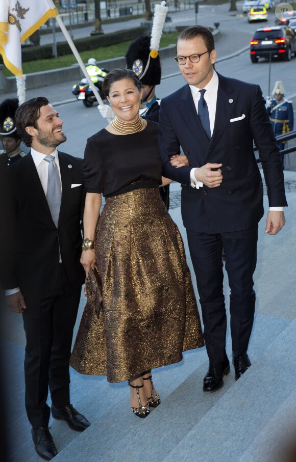 Le prince Carl Philip, la princesse Victoria et le prince Daniel de Suède - Un concert est donné pour le 70e anniversaire du roi Carl Gustav de Suède au Musée Nordic, à Stockholm. Le 29 avril 2016