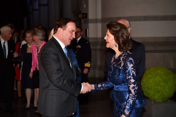 Le premier ministre suédois Stefan Löfven - Le roi Carl Gustav et la reine Silvia de Suède accueillent les personnalités au concert en l'honneur du 70ème anniversaire du roi au Musée Nordic à Stockholm. Le 29 avril 2016