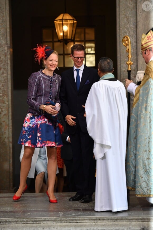 Le prince Manuel de Bavière et sa femme Anna - Personnalités au Te Deum en l'honneur du 70ème anniversaire du roi Carl Gustav de Suède au palais royal à Stockholm. Le 30 avril 2016