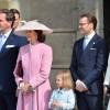 Chris O'Neill, la reine Silvia, le prince Daniel et la princesse Estelle de Suède - Cérémonie des forces armées suédoises pour le 70ème anniversaire du roi Carl Gustav de Suède dans la cour du palais royal à Stockholm. Le 30 avril 2016