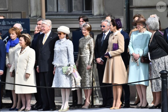 La princesse Märtha Louise de Norvège et Ari Behn, la princesse Mary de Danemark, la princesse Benedikte de Daenamek - Cérémonie des forces armées suédoises pour le 70ème anniversaire du roi Carl Gustav de Suède dans la cour du palais royal à Stockholm. Le 30 avril 2016