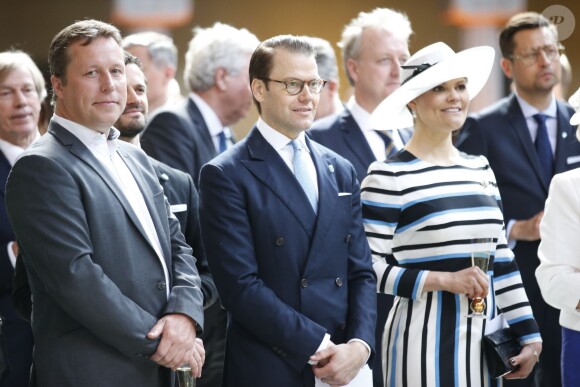 Jan-Ove Waldner, la princesse Victoria et le prince Daniel de Suède - Cérémonie à l'hôtel de ville de Stockholm pour le 70ème anniversaire du roi Carl Gustav de Suède. Le 30 avril 2016