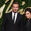 David Beckham et sa femme Victoria Beckham au British Fashion Awards 2015 à Londres, le 23 novembre 2015