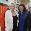 Catherine Salvador et Delphine Bürkli à l'inauguration de la place Henri Salvador au 43, boulevard des Capucines à Paris le 3 mai 2016