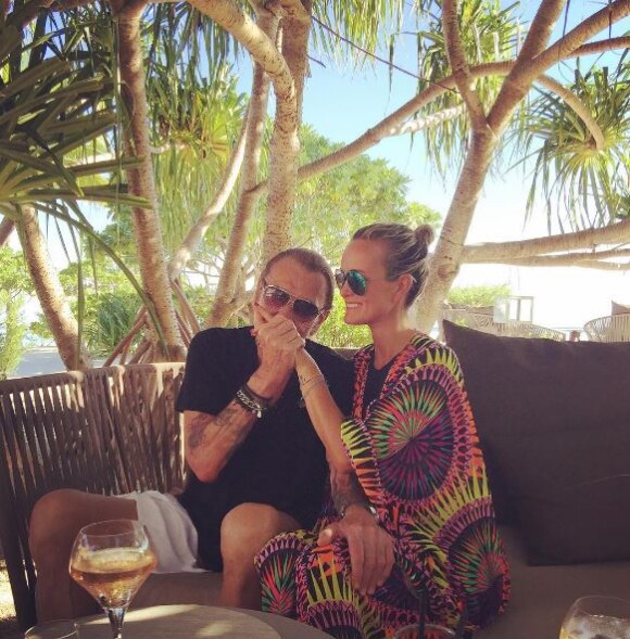 Johnny et Laeticia amoureux à Tahiti, mai 2016. Instagram