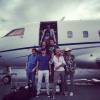 Johnny Hallyday et son équipe après le concert à Nouméa, avril 2016. Instagram